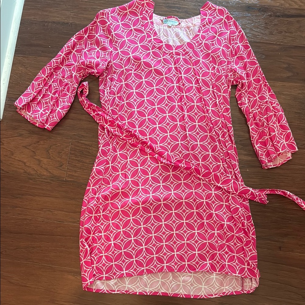 Pink Geometric Pattern Dress